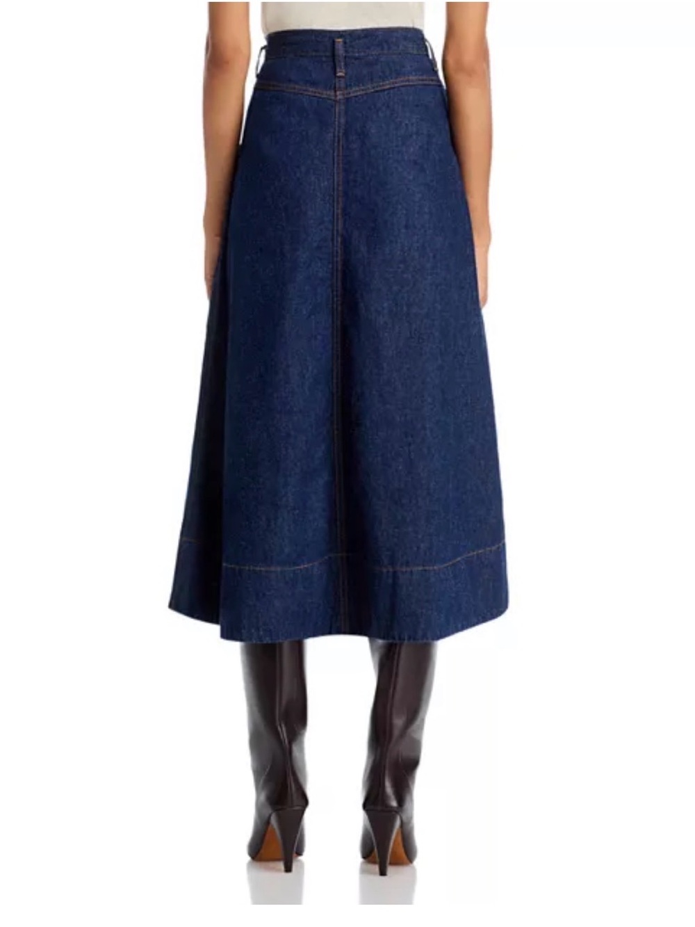 THE GREAT. “Field” Denim Midi Skirt - Picture 4 of 9
